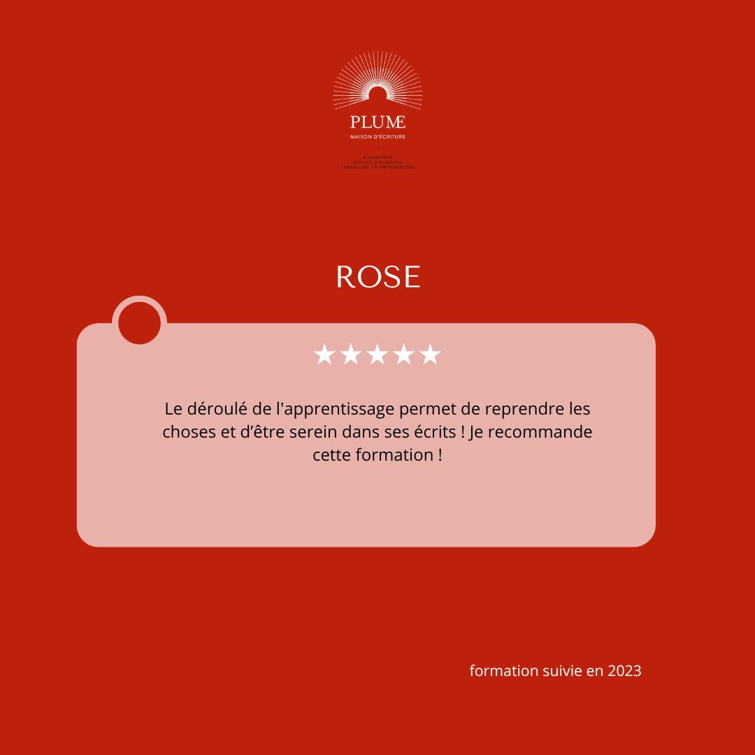 Avis client formation en orthographe